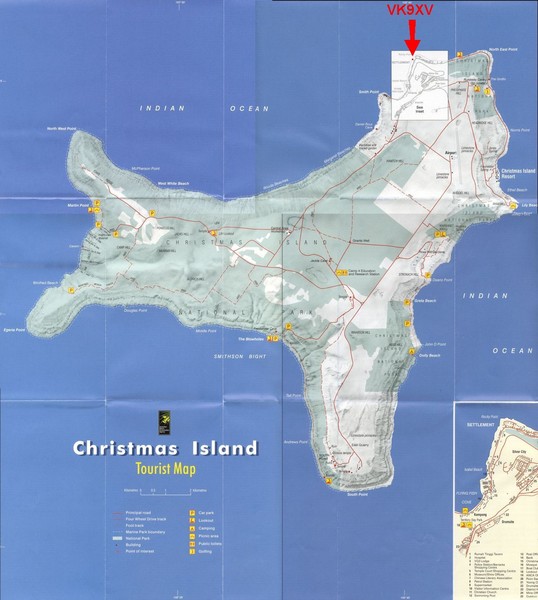 Ile Christmas touristique carte